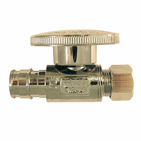 CONBRACO Apollo Valves Straight Stop Valve, 1/2x3/8in Connection, PEXxCompression, 200 psi Pressure, Brass Body EPXVS1238C